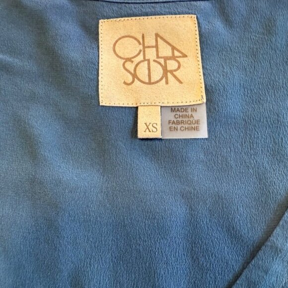 Chaser Blue Tie Dye Blouse Top Tie Waist XS - Picture 6 of 10